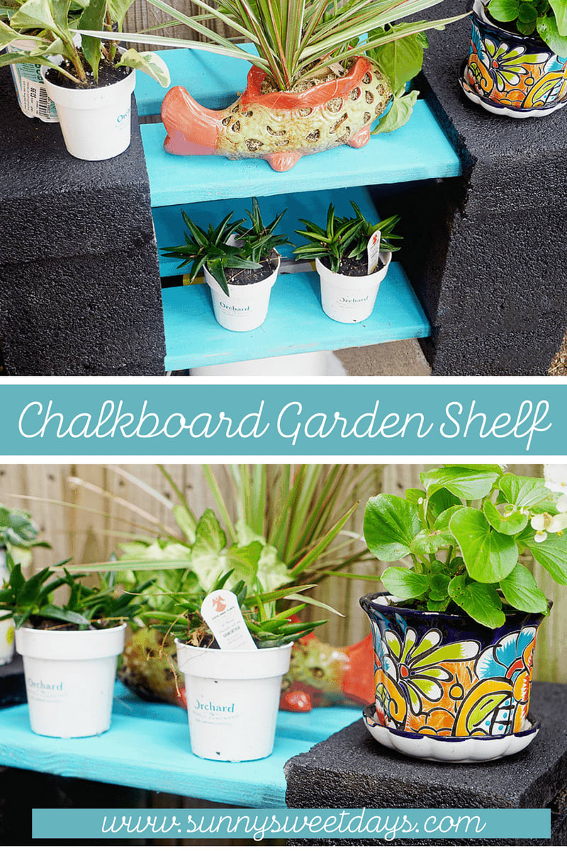 DIY Chalkboard Garden Shelf