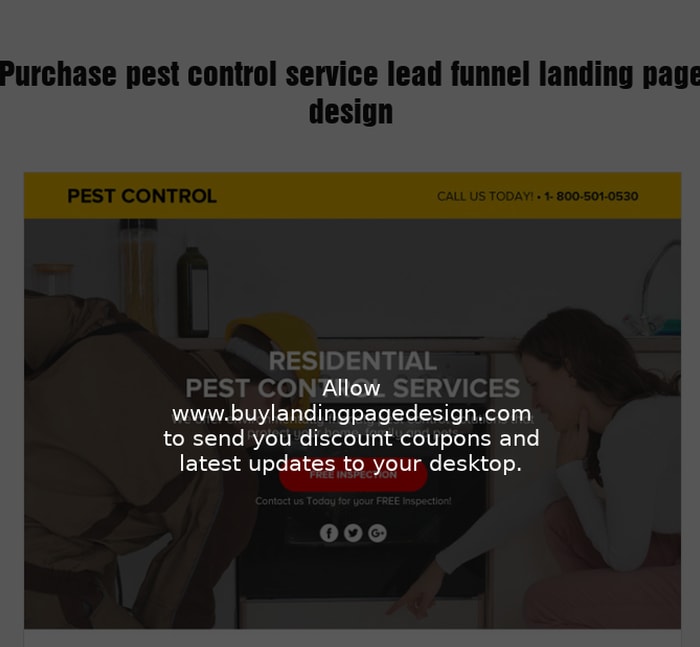 pest control service lead funnel landing page design