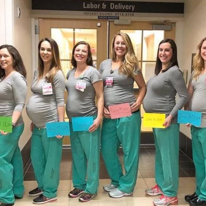 Baby boomers of a different sort: 9 nurses in the same Maine hospital are all pregnant!