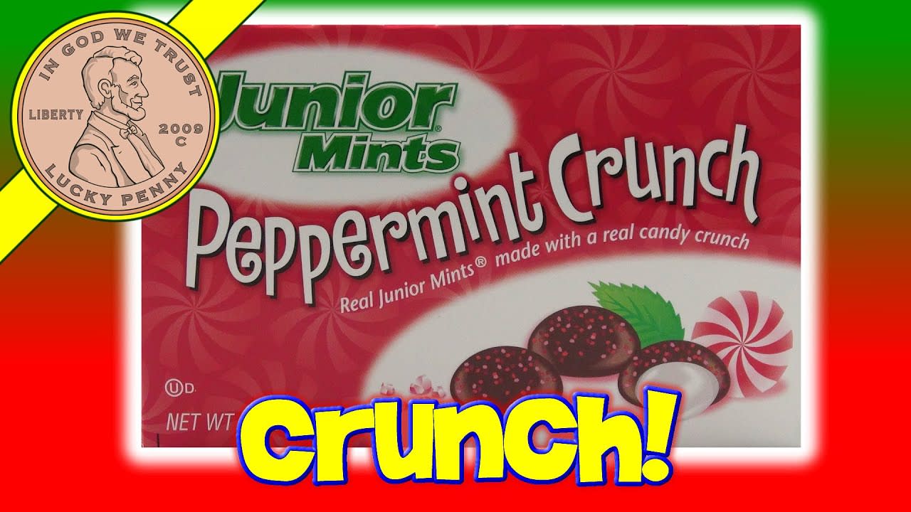 Junior Mints Peppermint Crunch Made With Real Candy Cane Crunch Christmas Candy Review