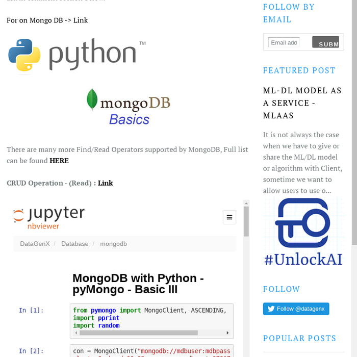 MongoDB with Python - Basics III - Find/Select Operation