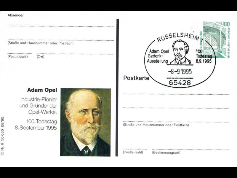 Em 1895 faleceu Adam Opel