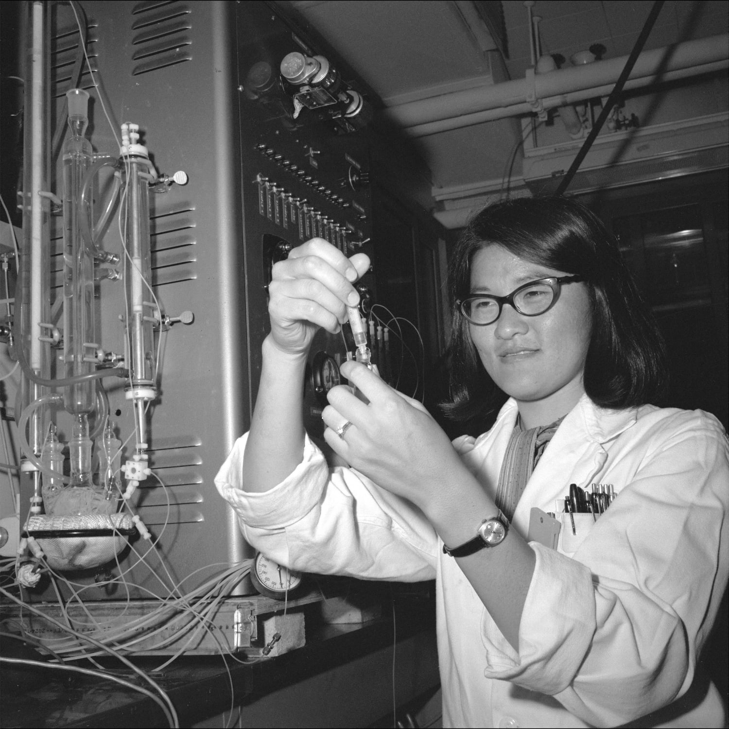 Chemist Audrey Miyamoto Prepares Apollo 11 Sample for Analysis