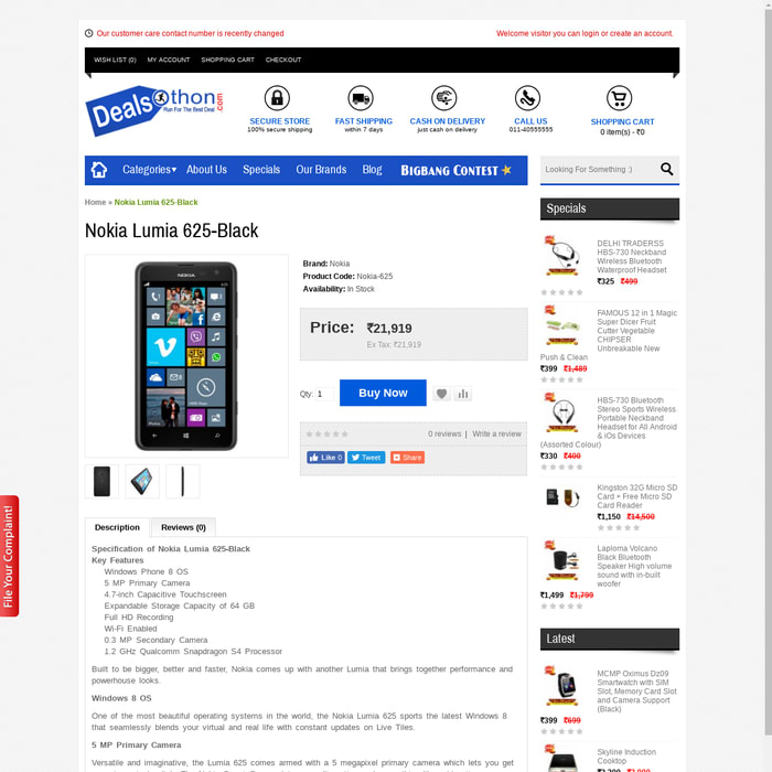 Nokia Lumia 625-Black