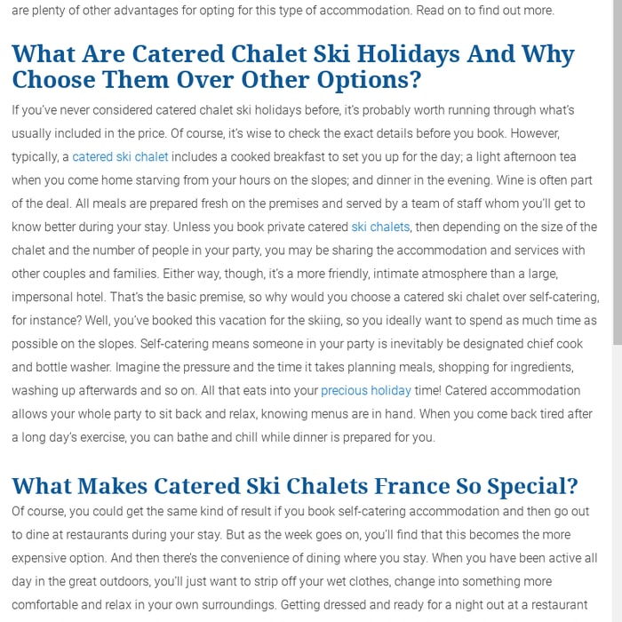 Catered Ski Chalet - Catered Chalet Ski Holidays