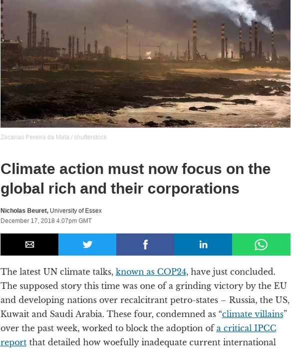 Climate action must now focus on the global rich and their corporations