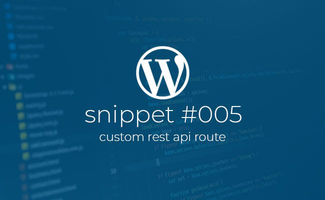 Snippet #004 Ajax with a custom Rest Api end-point