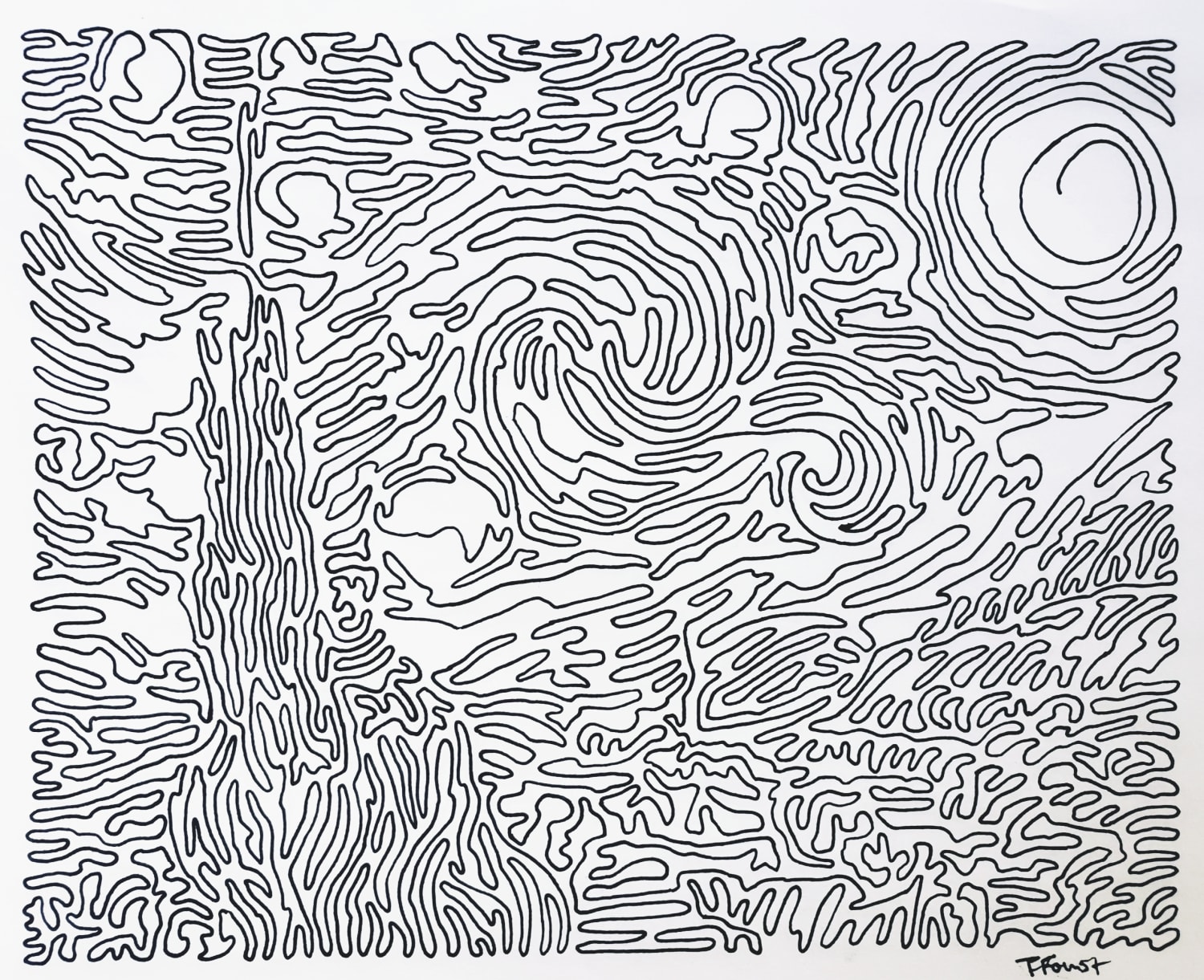 I recreated Van Gogh's painting with one line and wanted to share