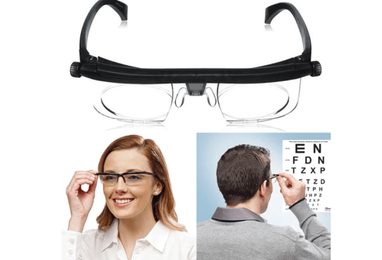 Adjustable Vision Focus Reading Glasses, Myopia Correction Eye Glasses, Large Range Correction -6D to +3D, Reading Glasses, Individual Eye Adjustments, Clear Reading