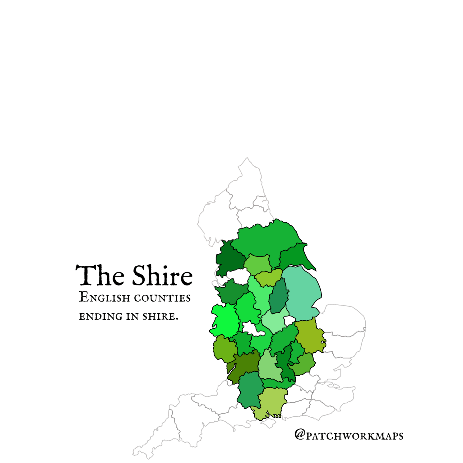 The Shire - English counties ending in 'shire'