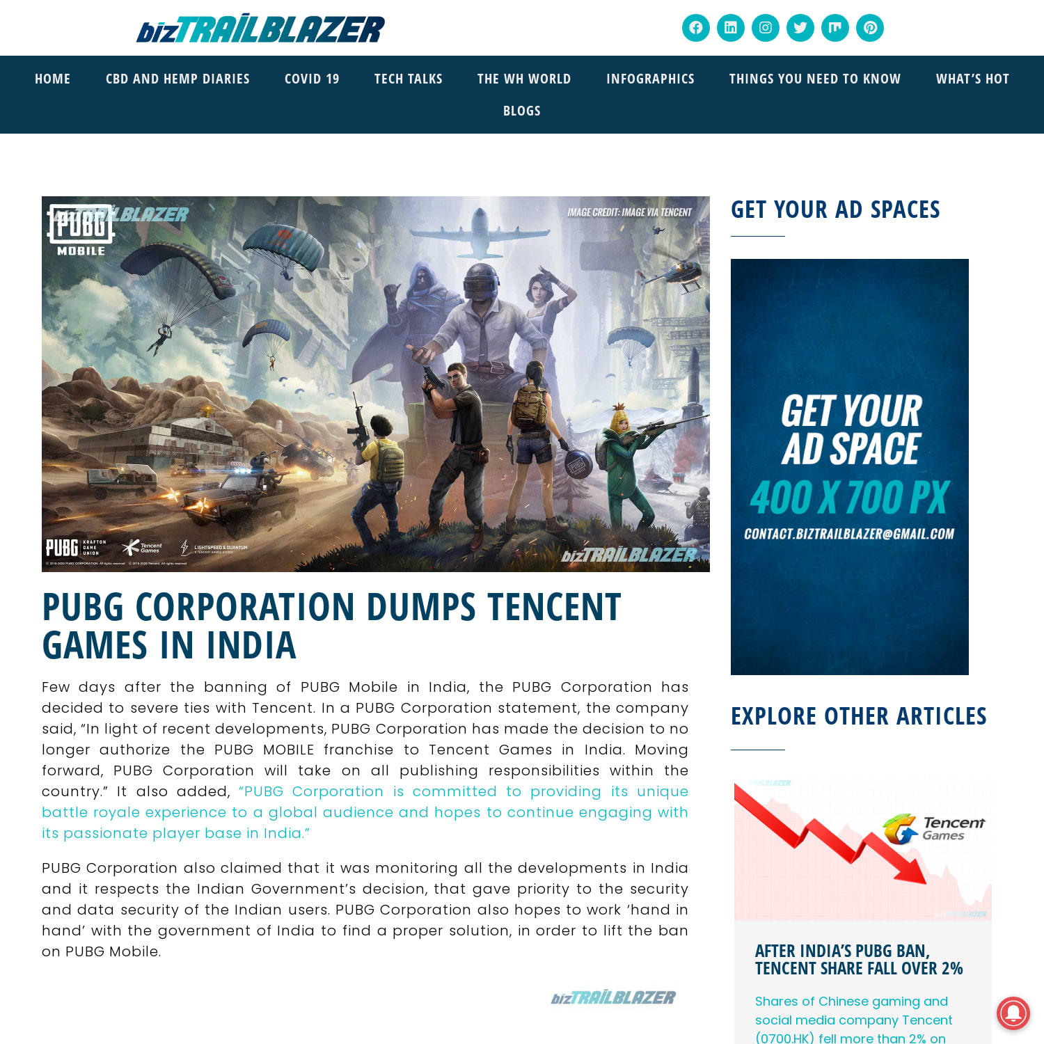 PUBG Corporation Dumps Tencent Games in India