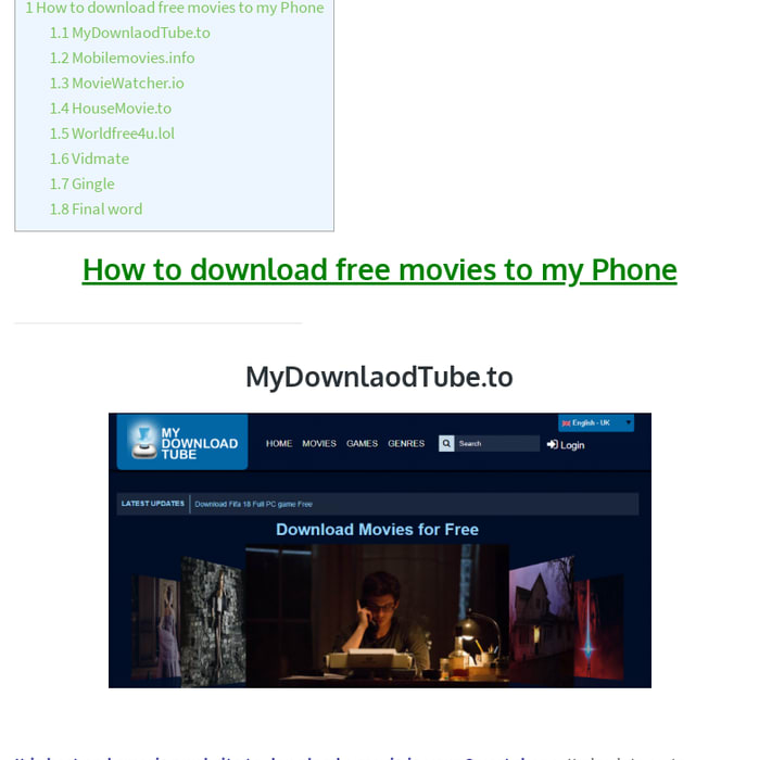 Best Free Movie Downloads Websites for Mobile Users