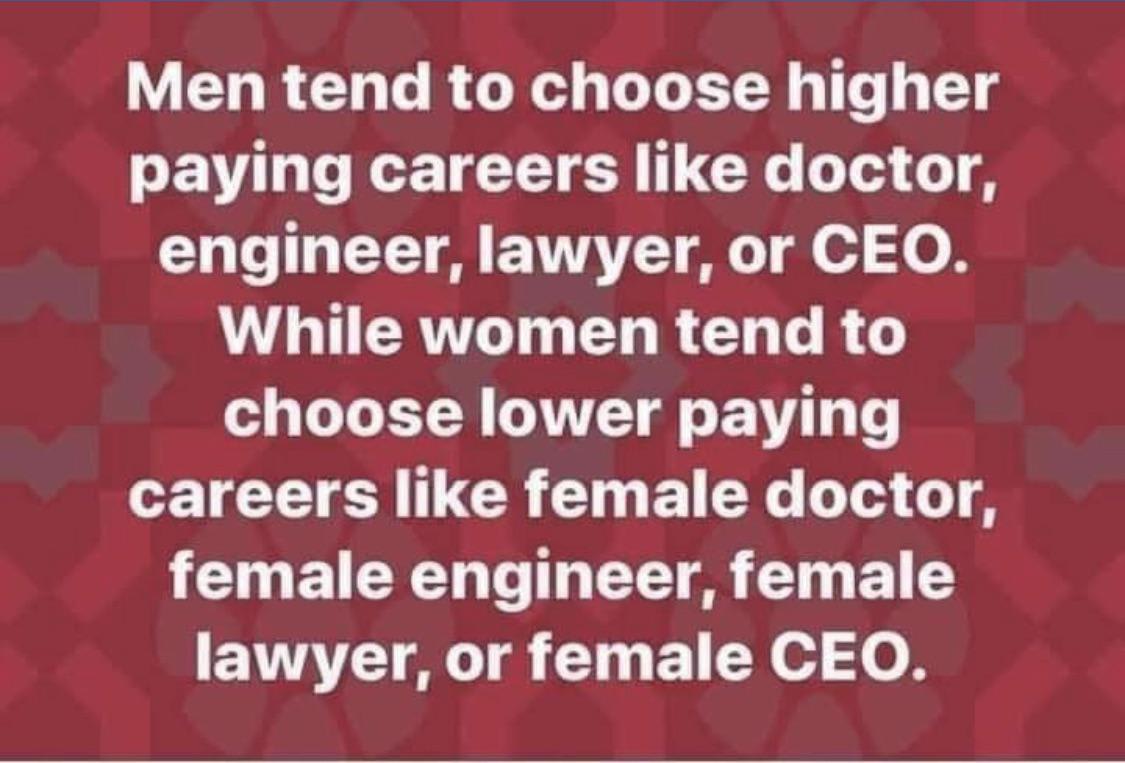 We just need to accept that women aren’t as ambitious as men, obviously!