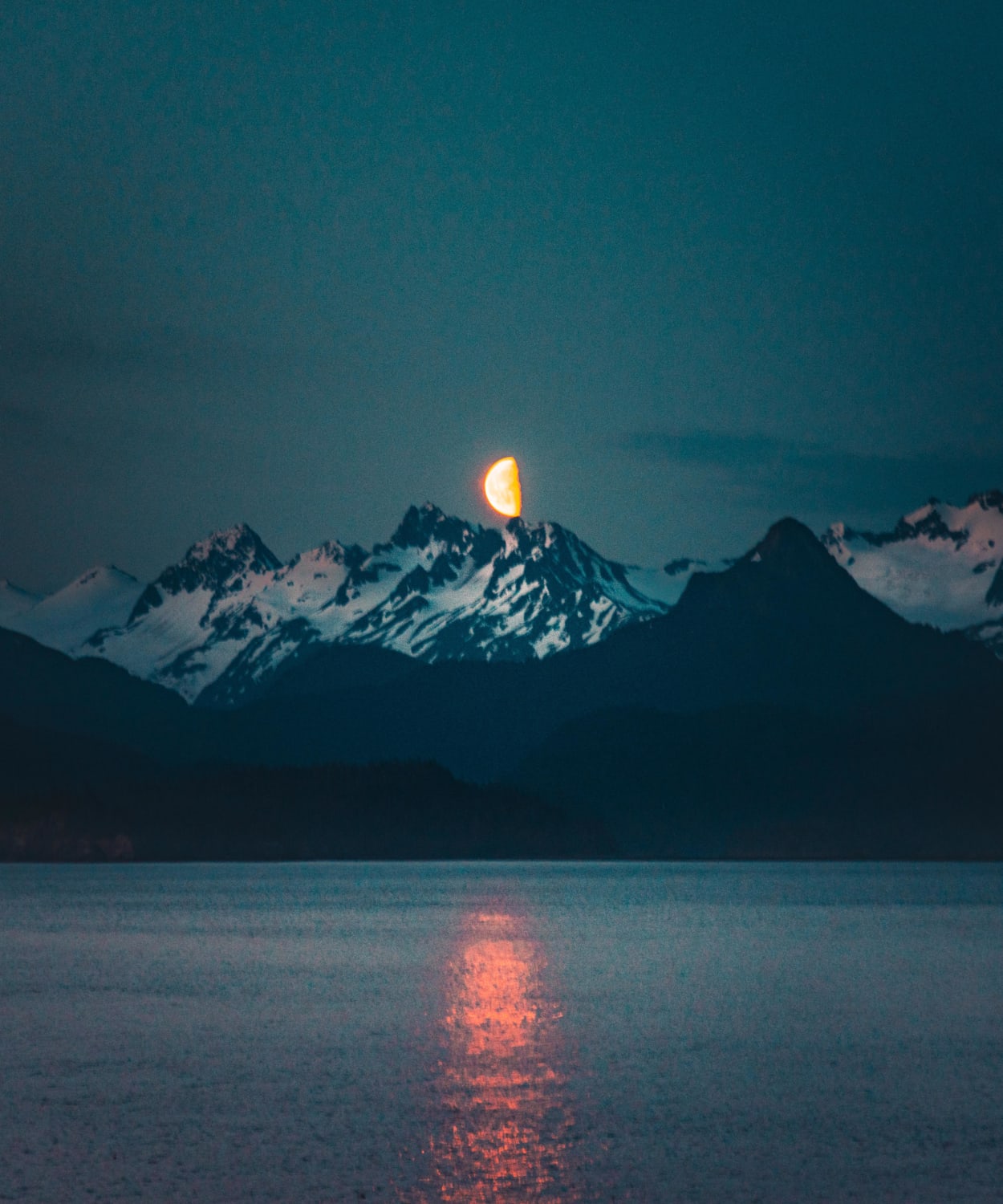 Moonrise in Homer, Alaska.