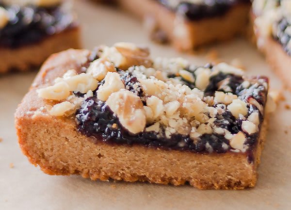 Peanut Butter Jelly Bars with Blackberry Preserve