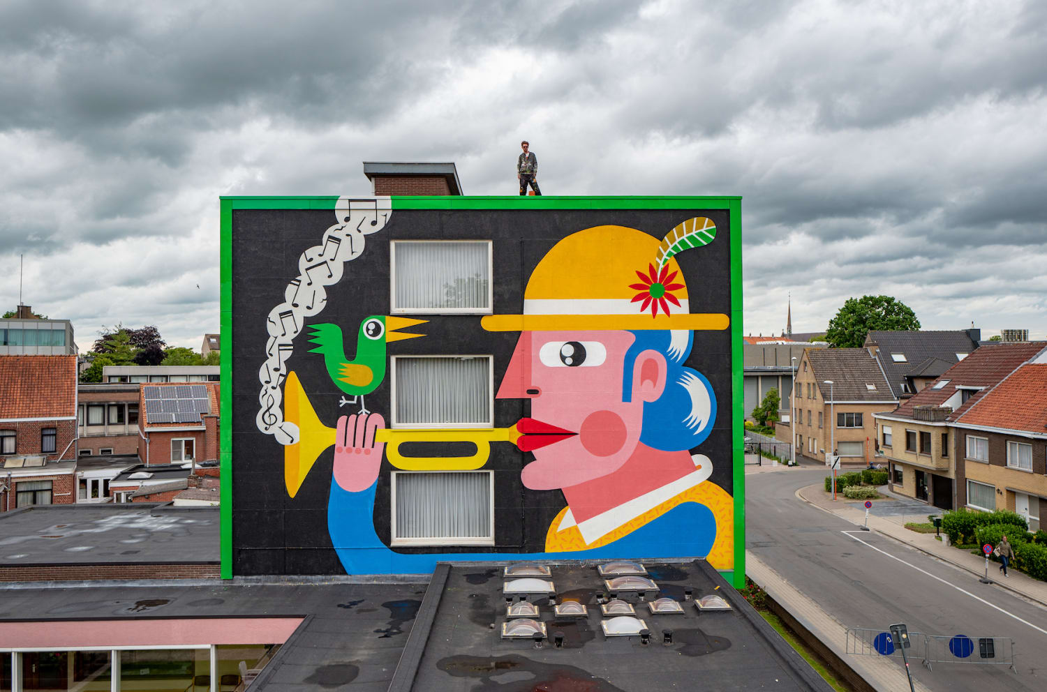 Playful Illustrative Characters Span Brightly Painted Walls by Joachim — Colossal