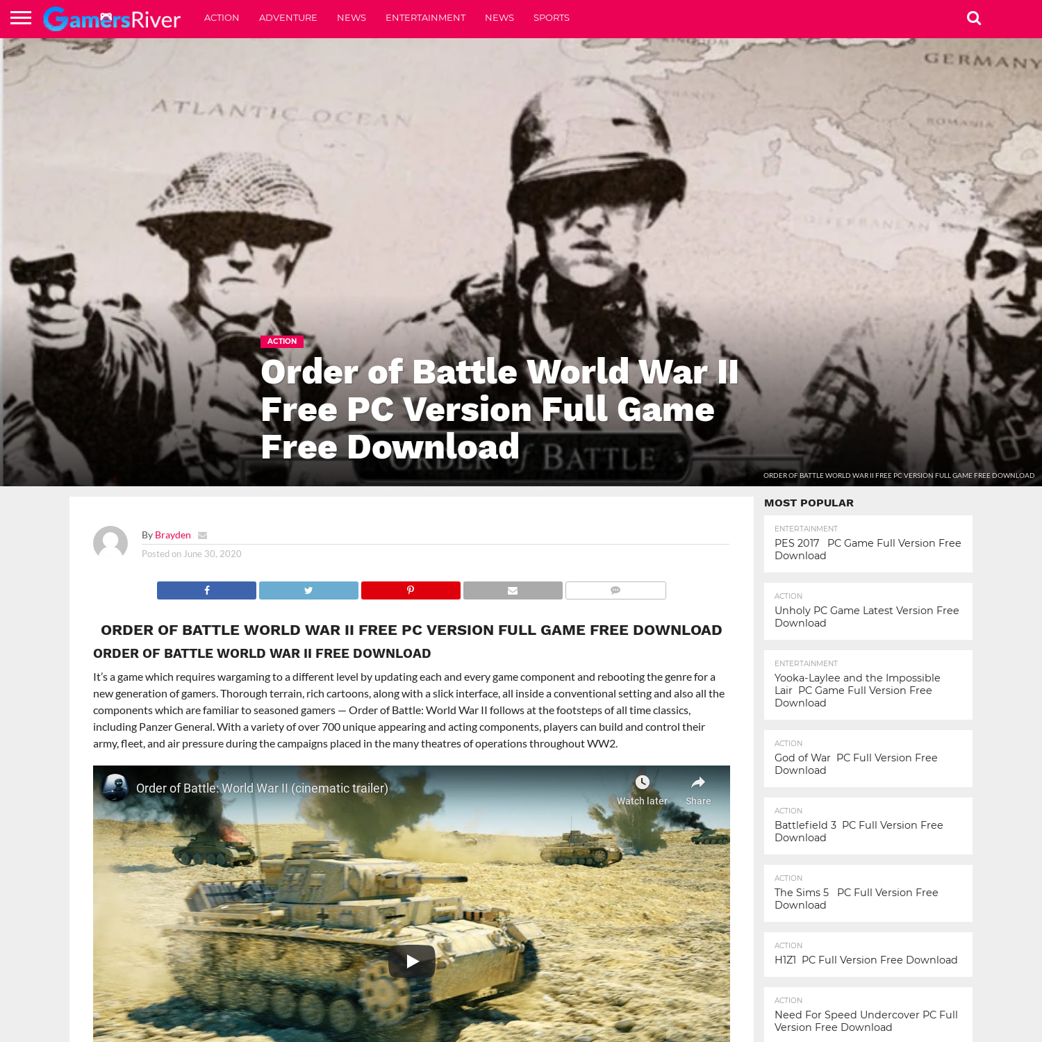 Order of Battle World War II Free PC Version Full Game Free Download
