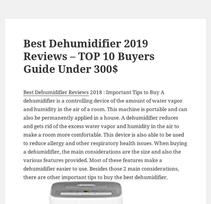 Best Dehumidifier 2019 Reviews - TOP 10 Buyers Guide Under 300$