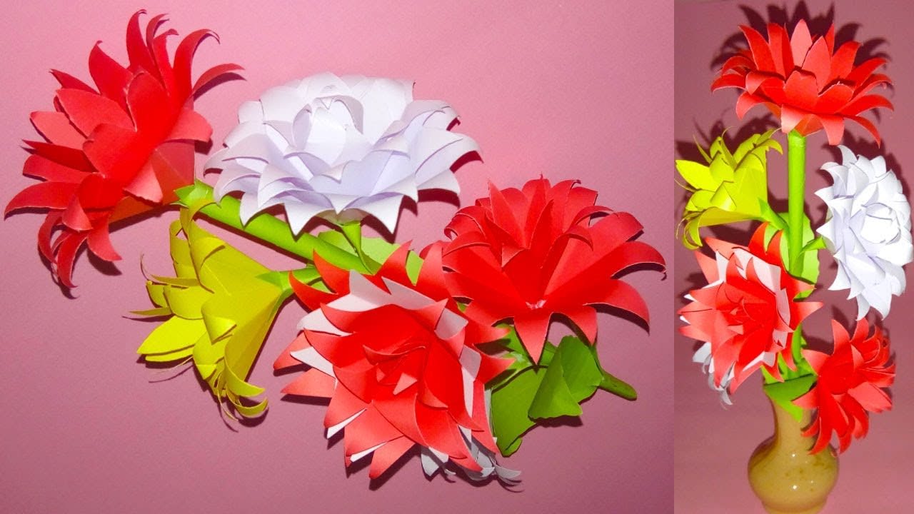 Make beautiful paper flowers for decorating the house