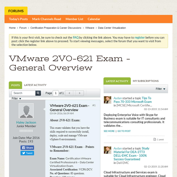 VMware 2V0-621 Exam - General Overview - Certifications Coaching