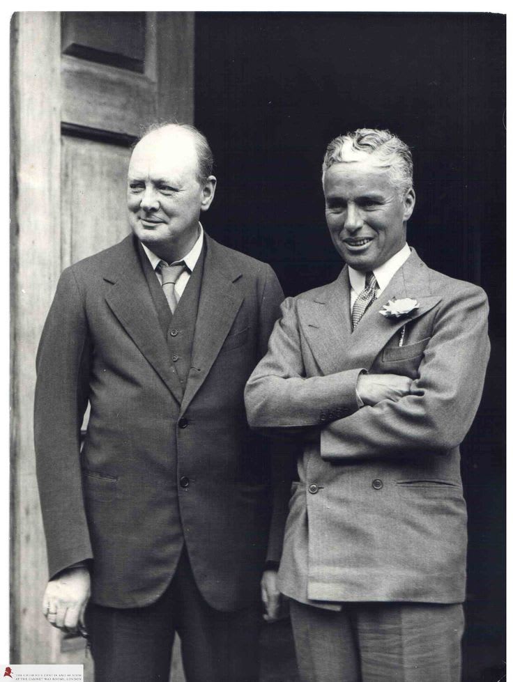 Charlie Chaplin (right) visits Winston Churchill at his home, Chartwell, in 1931..The actor was visiting England for the premiere of his hit film City Lights.