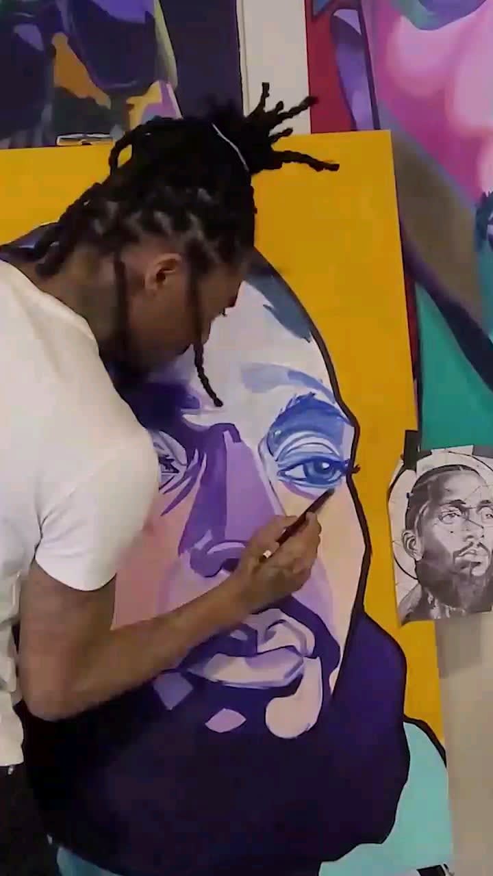 Painting eyes and showing my process. (Acrylic on canvas).