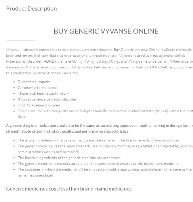 BUY GENERIC VYVANSE ONLINE WITH OVERNIGHT DELIVERY