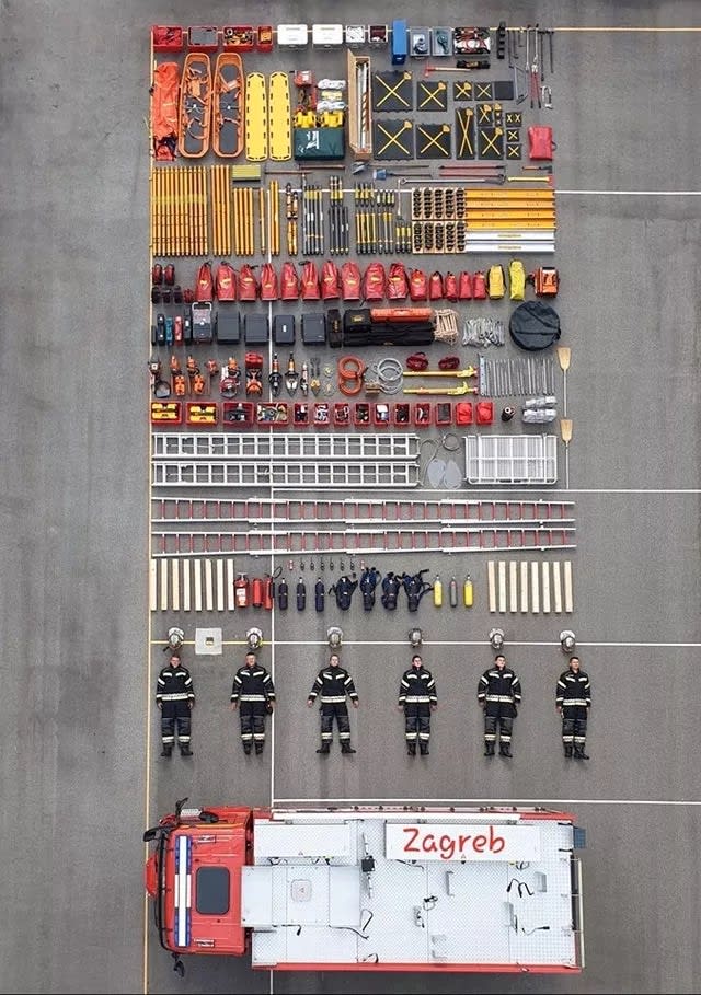 Everything that fits inside a firetruck.
