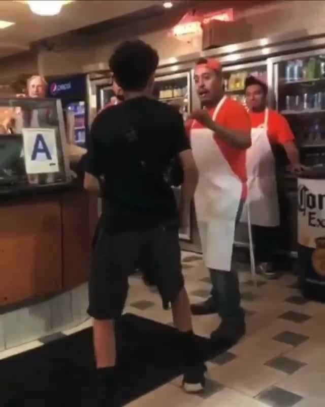 Kid tries fighting store employee while screaming the N word