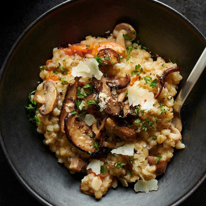Baked Barley Risotto With Mushrooms and Carrots Recipe