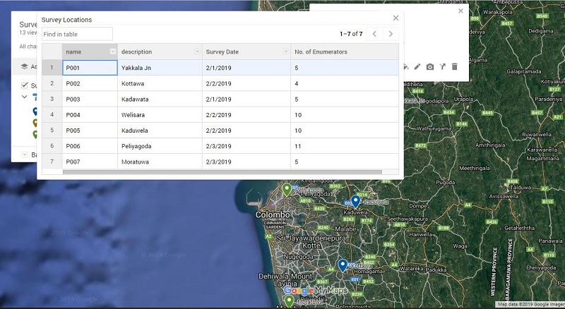 How to Export Google My Maps Data Table to Excel
