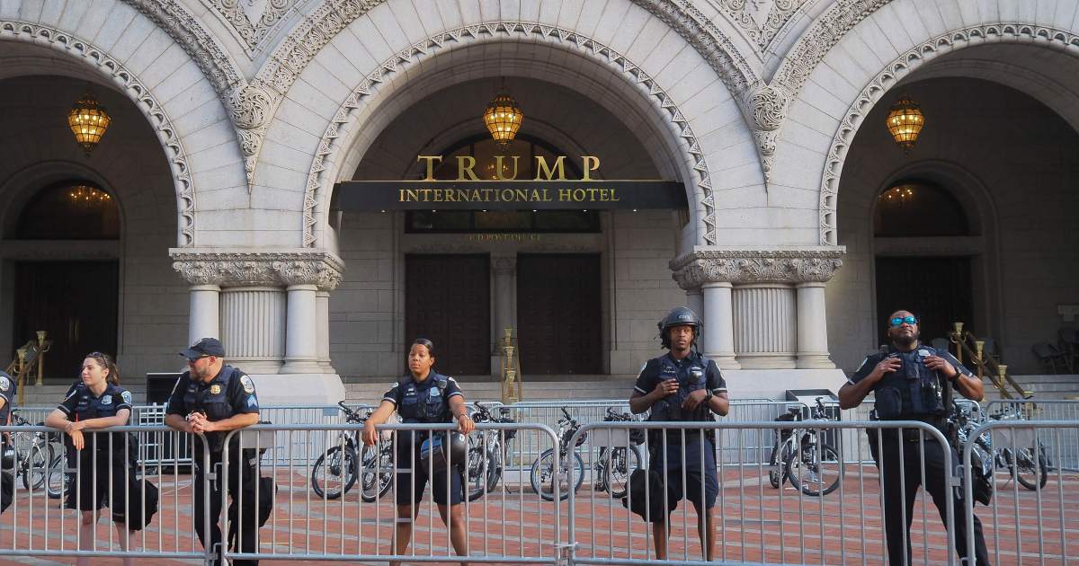 The Trump hotel is telling people to wear masks. But its owner won't.