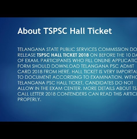 TSPSC Hall Ticket 2018: Check Telangana State PSC Exam Admit Cards