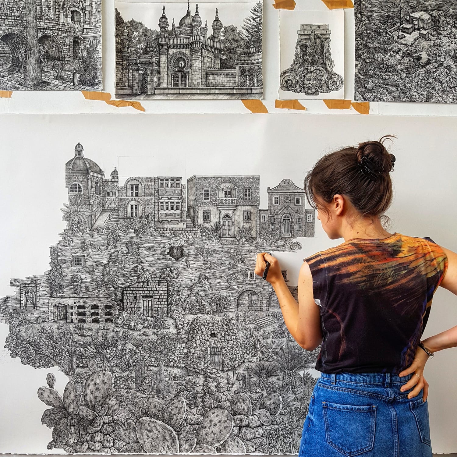 New Sprawling Ink Drawings by Olivia Kemp Explore the Landscapes of Malta and Bavaria — Colossal