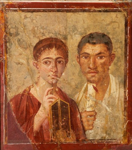 A baker and his wife, Pompeii, 55-79 A.D. (Museo Archeologico di Napoli)