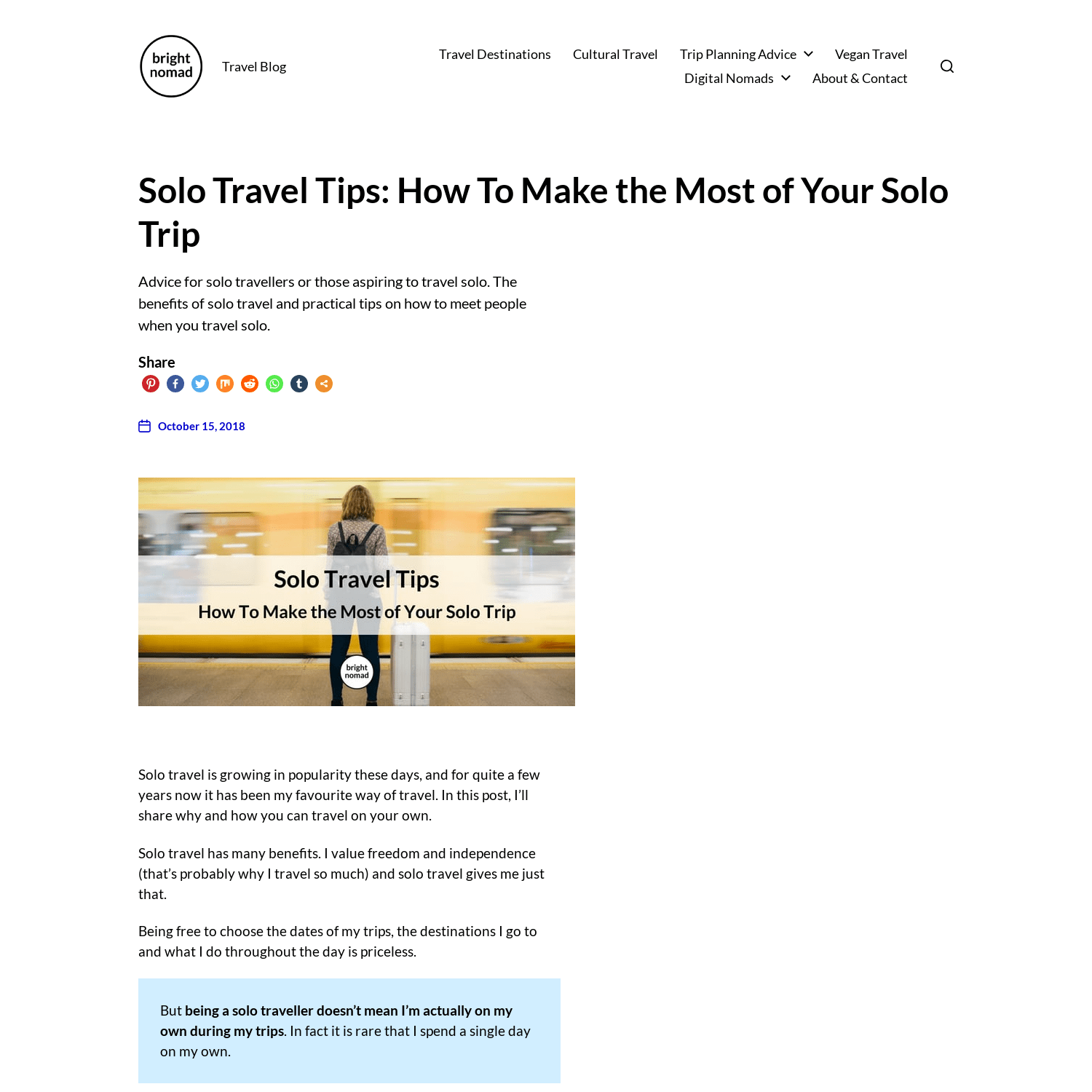 Solo Travel Tips: How To Make the Most of Your Solo Trip