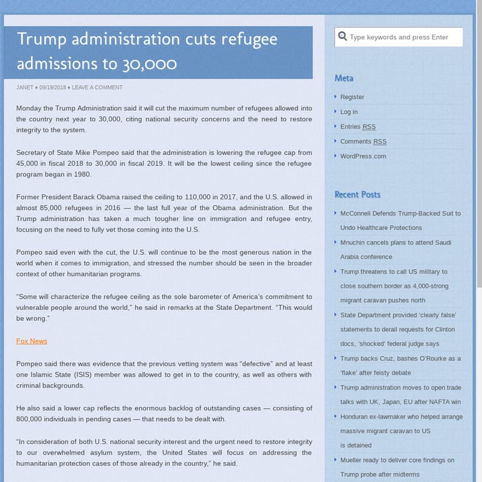 Trump administration cuts refugee admissions to 30,000