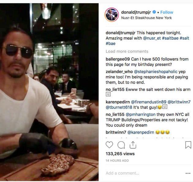 Video of Salt Bae and Trump Jr. Will Destroy Any Last Shreds of Your Happiness