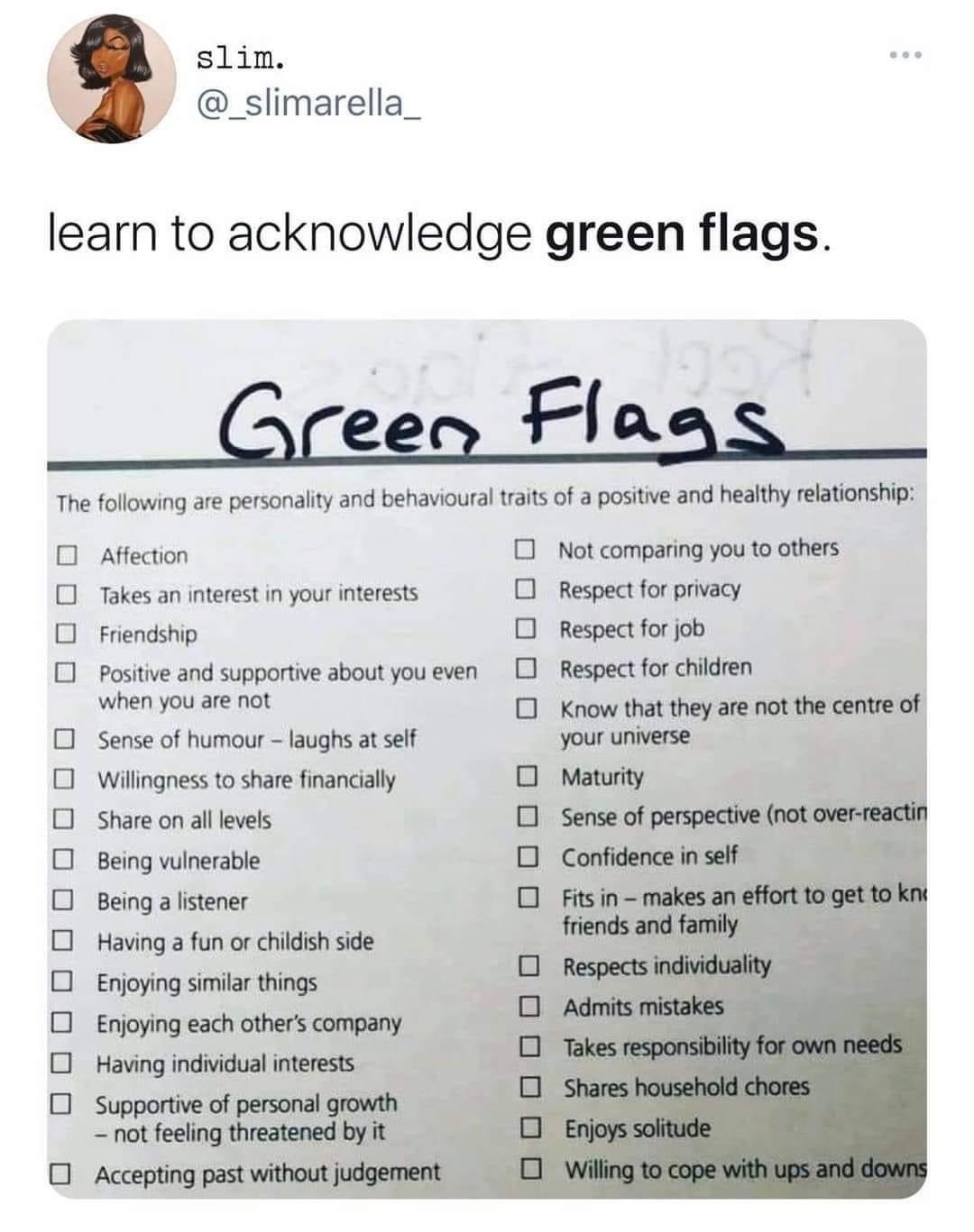 Guide for green flags