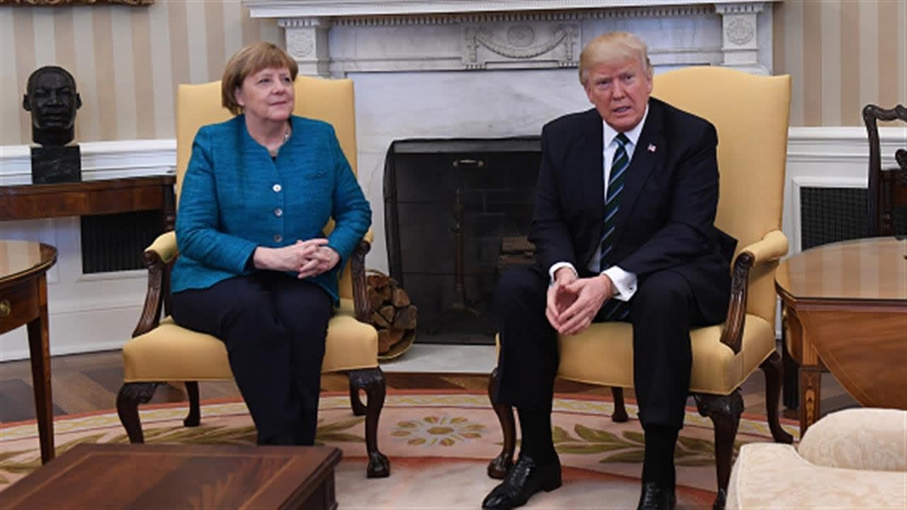No Handshake at Trump-Merkel Photo-Op