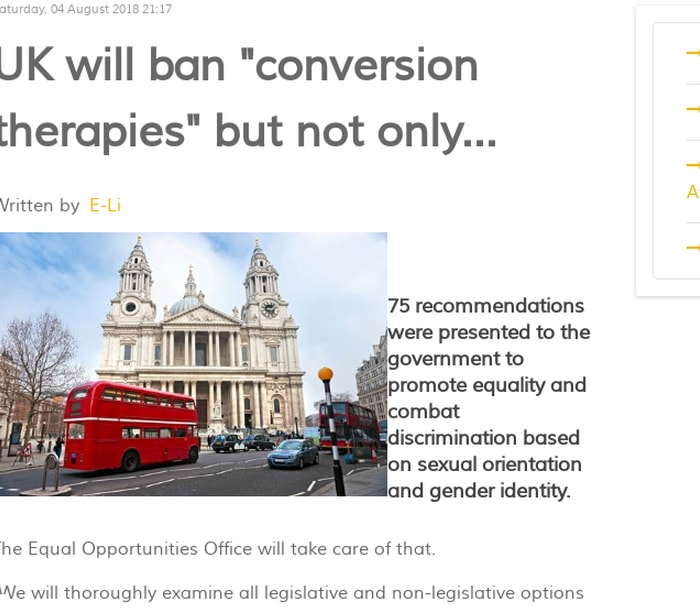 UK will ban 'conversion therapies' but not only...