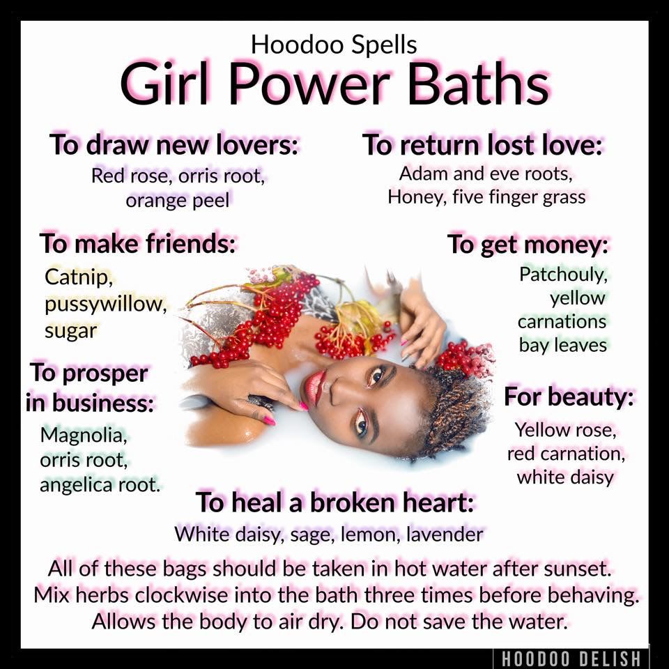 ~*~ HOODOO SPELLS: GIRL POWER BATHS ~*~