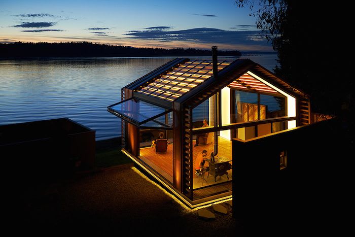 A Glowing Garage-Turned-Cabin By Studio Graypants - IGNANT | Waterfront cabins, Architecture, Modern cabin