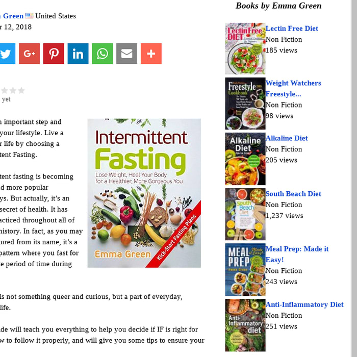 Intermittent Fasting (book) by Emma Green. Lose Weight, Heal Body