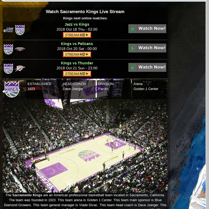 Watch Sacramento Kings Live Stream