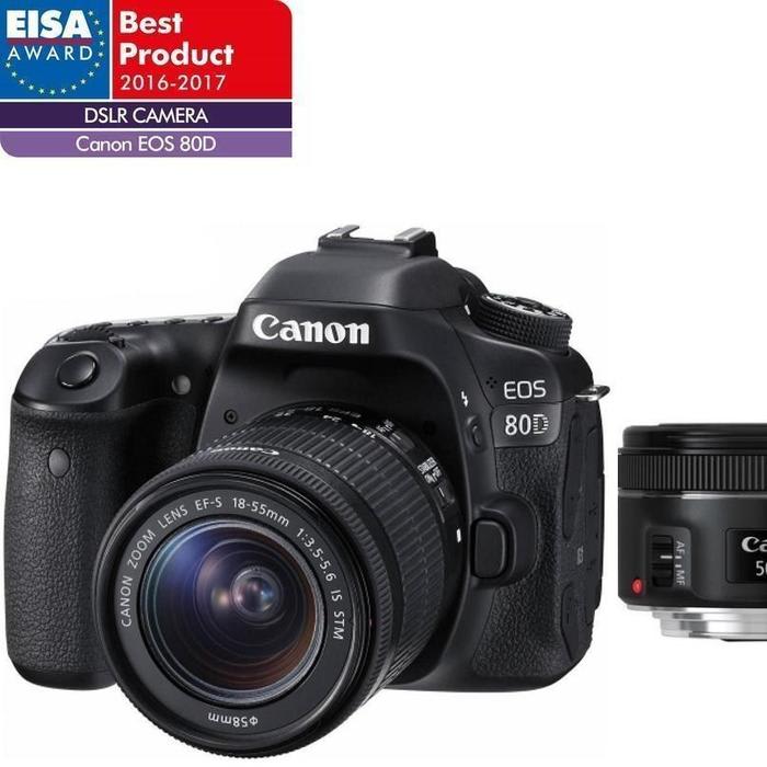 Canon EOS 80D + 18-55 IS STM + EF 50 czarny Opinie i cena / Aparat cyfrowy
