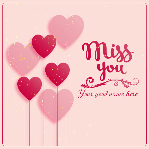 Write Name On Miss You Heart Images