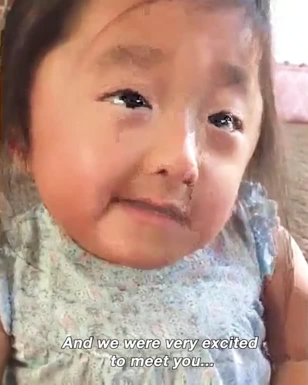 A little girl tells her adoptive mom how she and her sister felt when they first met her