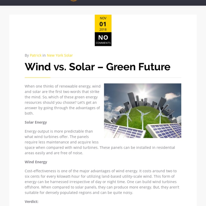 Wind vs. Solar - Green Future