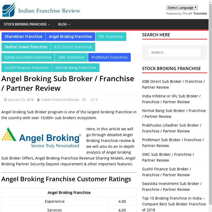 Angel Broking Sub Broker / Franchise / Partner Review